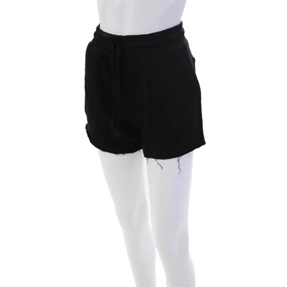 Chaser Womens Drawstring Waist Sweat Shorts Black Cotton Size Extra Small